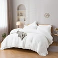 thumbnail image 6 of JOLUSERE White Ruffled Comforter Set Queen 3PCS Vintage Shabby Chic Bedding Soft Comforter Set All Season, 6 of 10