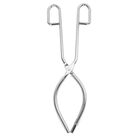 

OUNONA Thicken Stainless Steel Crucible Beaker Tongs Semicircle Experiment Accessory for School Home Kitchen (Silver)