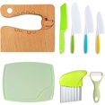 thumbnail image 1 of LAICAIW 8PCS Wooden Kids Kitchen Knife Kit Include Wood Kids Safe Knives for Real Cooking Plastic Potato Slicers Cooking Knives Serrated Edges Toddler Knife Kids Plastic Knives for Kitchen Children, 1 of 7