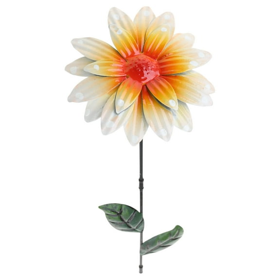 Flowers Garden Stakes Decors 14inch Metal Colorful Flower Sticks Ground Insert Indoor and Outdoor Yard Decorations