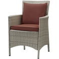 thumbnail image 1 of Modern Contemporary Urban Design Outdoor Patio Balcony Garden Furniture Side Dining Chair Armchair, Rattan Wicker, Dark Grey Gray, 1 of 3