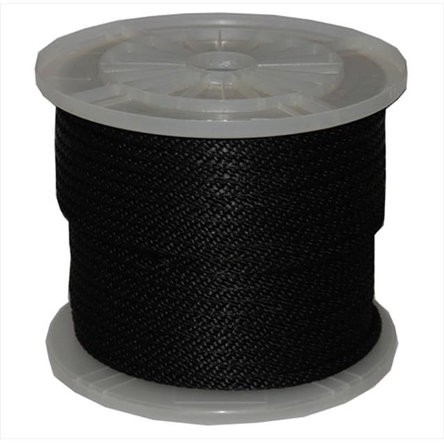 375 in. x 300 ft. Solid Braid Propylene Multifilament Derby Rope in Black
