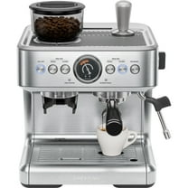 Chefman Crema Supreme Espresso Machine with Conical Burr Grinder and Steam Wand – Stainless Steel, New