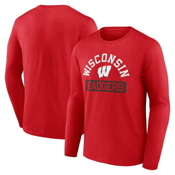 Men's Red Wisconsin Badgers Extra Point Long Sleeve T-Shirt