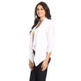 thumbnail image 3 of Women's Solid Basic Casual Draped Neck Open Front Ruched Sleeve Outerwear Vest Cardigan, 3 of 5