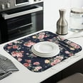 thumbnail image 3 of Microfibre Drying Mat for Kitchen Pioneer Dish Drying Drainer Mat Absorbent Colorful Floral Drying Mat Washing Up for Glass, Plate & Cup 16inch X 18inch, 3 of 7