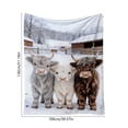thumbnail image 3 of Flannel Blanket With Highlands Cattle Three-dimensional Digital Heat Transfer Print Lunch Break Blanket, 3 of 6