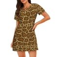 thumbnail image 1 of Vsdgher Motif Peau de Serpent Chemise de Nuit à Manches Courtes Col Rond Mignonne Robe de Nuit Confortable, 1 of 6