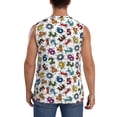 thumbnail image 4 of Lsque Colorful Numbers Print Men's Cotton Blend Sleeveless Muscle Shirts (S-3XL)- Moisture Wicking, Odor Protection, UPF 30+,Small, 4 of 8