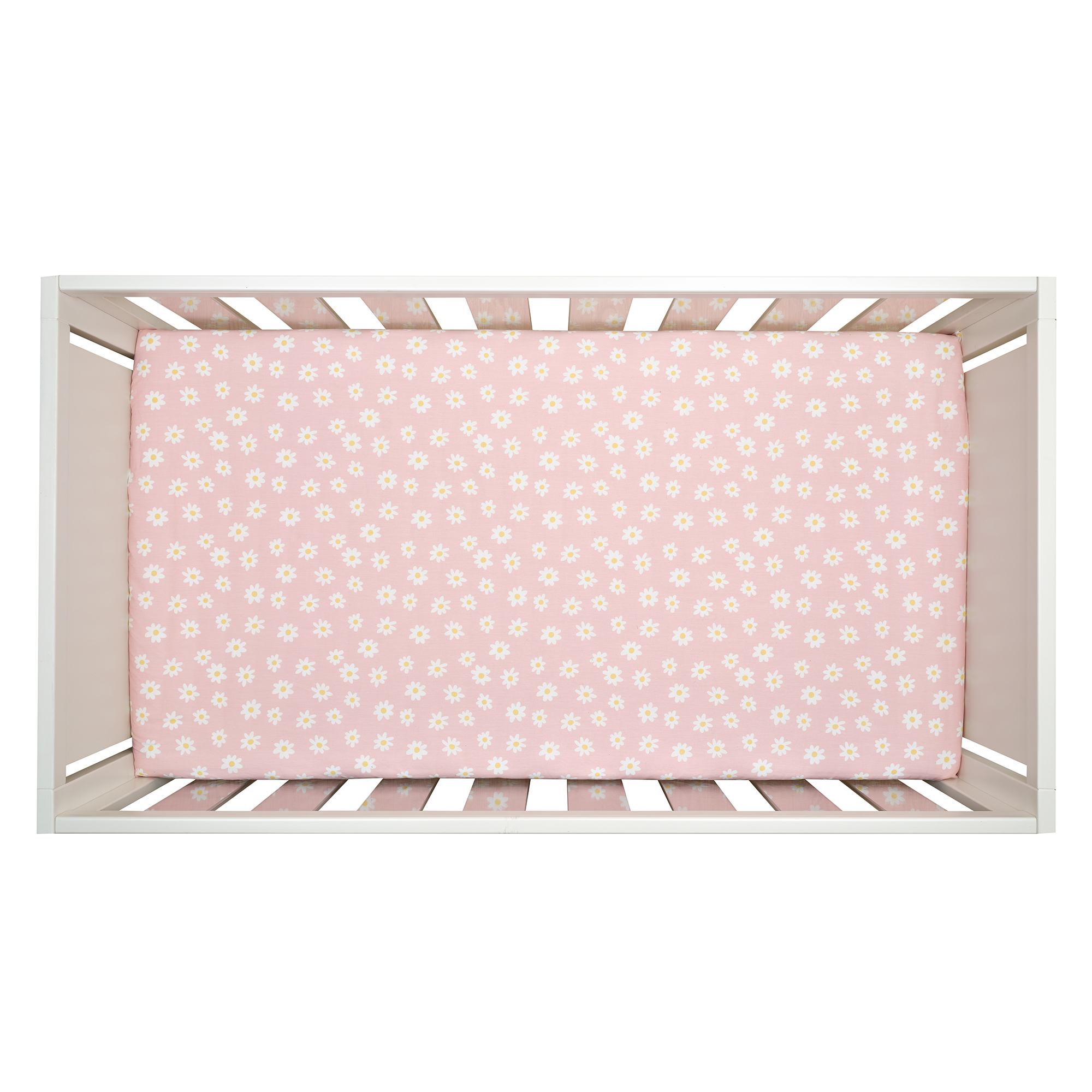 Lambs & Ivy Daisy Dreams Breathable 100% Cotton Baby Fitted Crib/Toddler Sheet