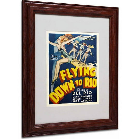 Trademark Fine Art "Flying Down to Rio" Matted Framed Art by Vintage Apple Collection, Wood Frame