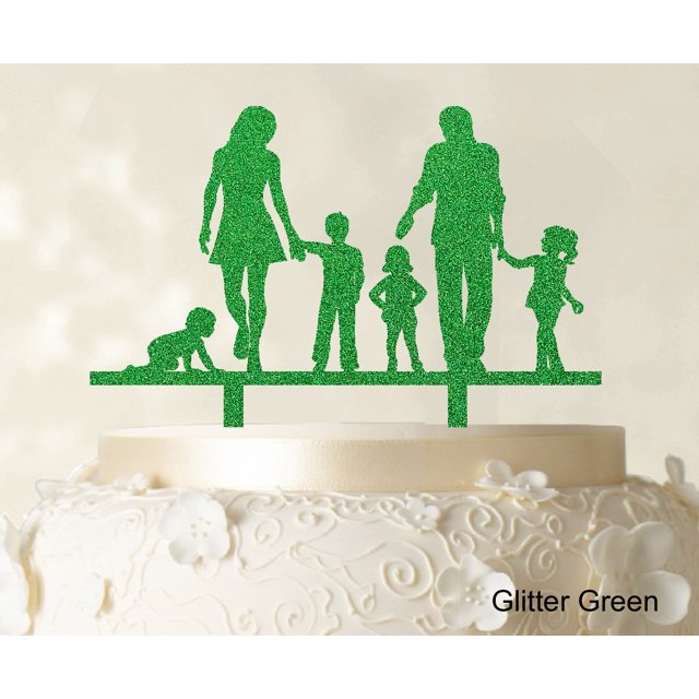 Personalized Family Cake Topper Custom Silhouette Wedding Cake Topper Cake Decorations Option Available 6-7 Inches Wide