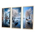 thumbnail image 3 of Designart "Lake Calm Retreat" Cottage Framed Wall Art Set Of 3 - White Lakes Lakehouse Frame Gallery Wall Set For Home Decor, 3 of 7