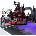 thumbnail image 1 of Pop Up Halloween Card, 3D Castle Skeleton Design Halloween Greeting Card, Surprise Gift Card for Halloween, 1 of 5
