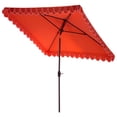 thumbnail image 2 of Safavieh Outdoor Valance 7.5ft Crank Patio Umbrella, Orange/White, 2 of 7