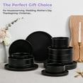 thumbnail image 4 of Vesteel 16 Pieces Dinnerware Sets, Premium Stoneware Dishes Set for 4, Ceramic Plates and Bowls Set for Home Restaurant, Microwave and Dishwasher Safe - Matte Black, 4 of 9