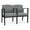 Gray Flannel, variant on Amherst Steel Reception Waiting 2 Seat Tandem Seating / Black Steel / Black