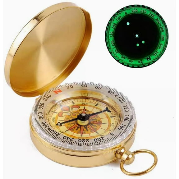 Old Fashioned Compass Topboutique Glow in The Dark Compass Portable Pocket Compass Waterproof Clamshell-Open Compass Handheld Lightweight Compass Survival Tools for Accurate Orienteering Navigation