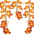 thumbnail image 3 of Clearance! Maple String Lights Leaves Garland with LED Lights，Lighted Fall Garland Maple Leaves for Halloween Autumn Fall Thanksgivin Decoration String Light,C, 3 of 4