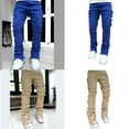 thumbnail image 2 of Yokua Men's Straight Slim Fit Ripped Distressed Denims Pants Trousers Fashion Jeans, 2 of 15