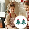 thumbnail image 5 of CILENON Pearl Christmas Earrings Christmas Creative Holiday Party Earrings Jewelry Hoop Earrings Women (I,One Size), 5 of 5