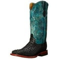 thumbnail image 1 of Ferrini 9039350065B Bottes à Bout Carré Imprimé Caïman Noir & Turquoise pour Femmes - Taille 6.5B, 1 of 8