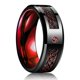 thumbnail image 2 of Anillo de boda de acero inoxidable con borde biselado y ranura roja de 8 mm para hombre, con incrustaciones de circón y dragón celta, de fibra de carbono roja, talla 9, morado, 2 of 5