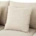 thumbnail image 4 of GDF Studio Noxon Contemporary Fabric 3 Seater Sofa with Accent Throw Pillow, Beige and Dark Walnut, 4 of 11