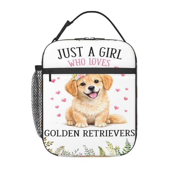 Golden Retriever Lover Cute Dog Lunch Bag Portable Thermal Lunch Box for Men and Women