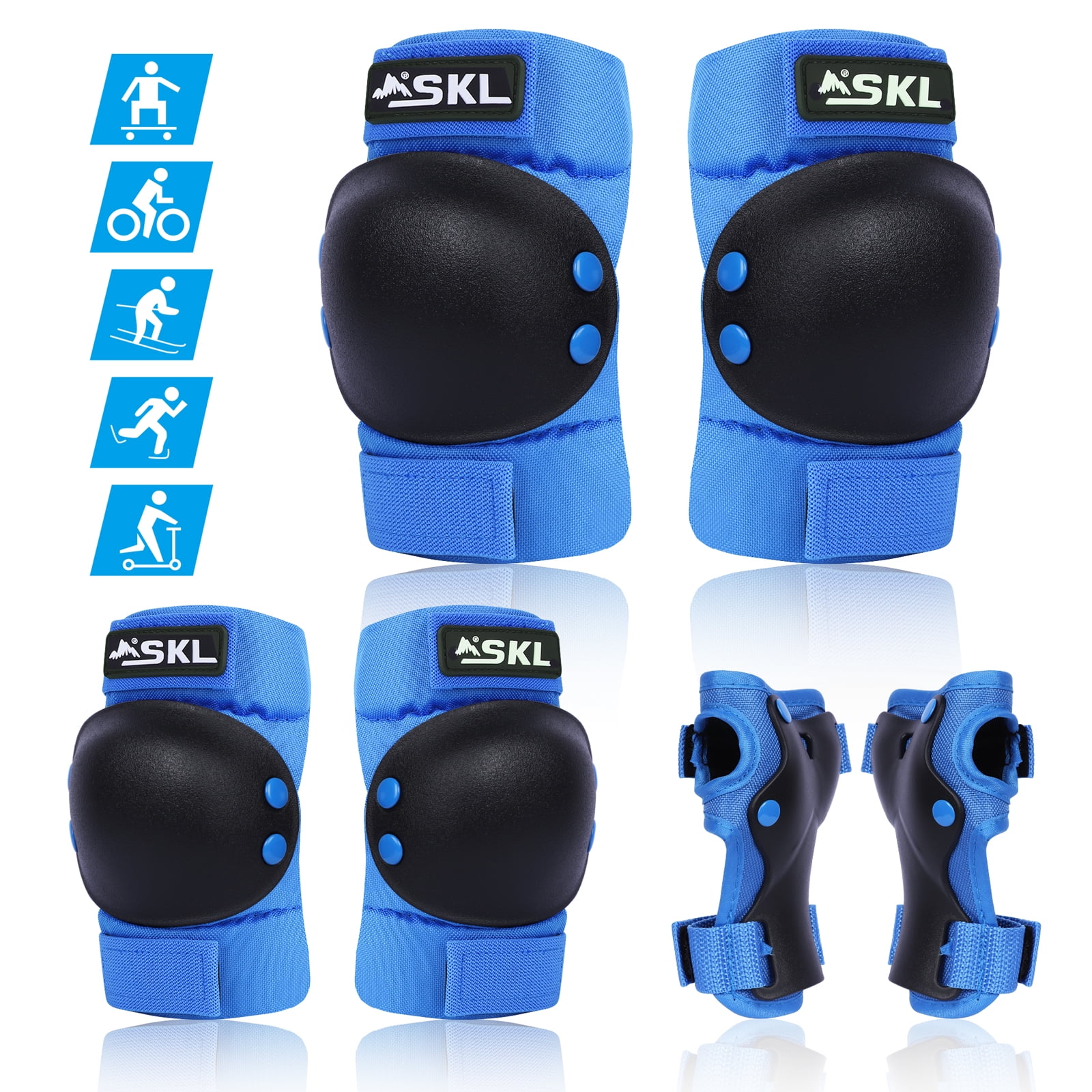 Kids Skiing Skating Riding Scooter Knee Elbow Wrist Protective Guard Gear Pad 