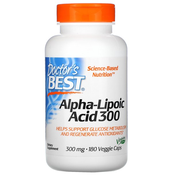 Doctor's Best AlphaLipoic Acid 300, 300 mg, 180 Veggie Caps Walmart