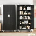 thumbnail image 3 of Erosoei 71"H Metal Garage Storage Cabinet with Wheels, Tool Storage Cabinet with 4 Adjustable Shelves, 3 of 6