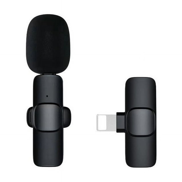 Micrófono de solapa inalámbrico profesional para iPhone iPad, Plug-Play 2.4G Ultra-Low Delay-Built-in Noise Reduction Chip-Lapel Microphone para grabación de video,