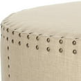 thumbnail image 3 of SAFAVIEH Sherri Classic Round Cocktail Ottoman w/ Nail Heads, Beige, 3 of 4