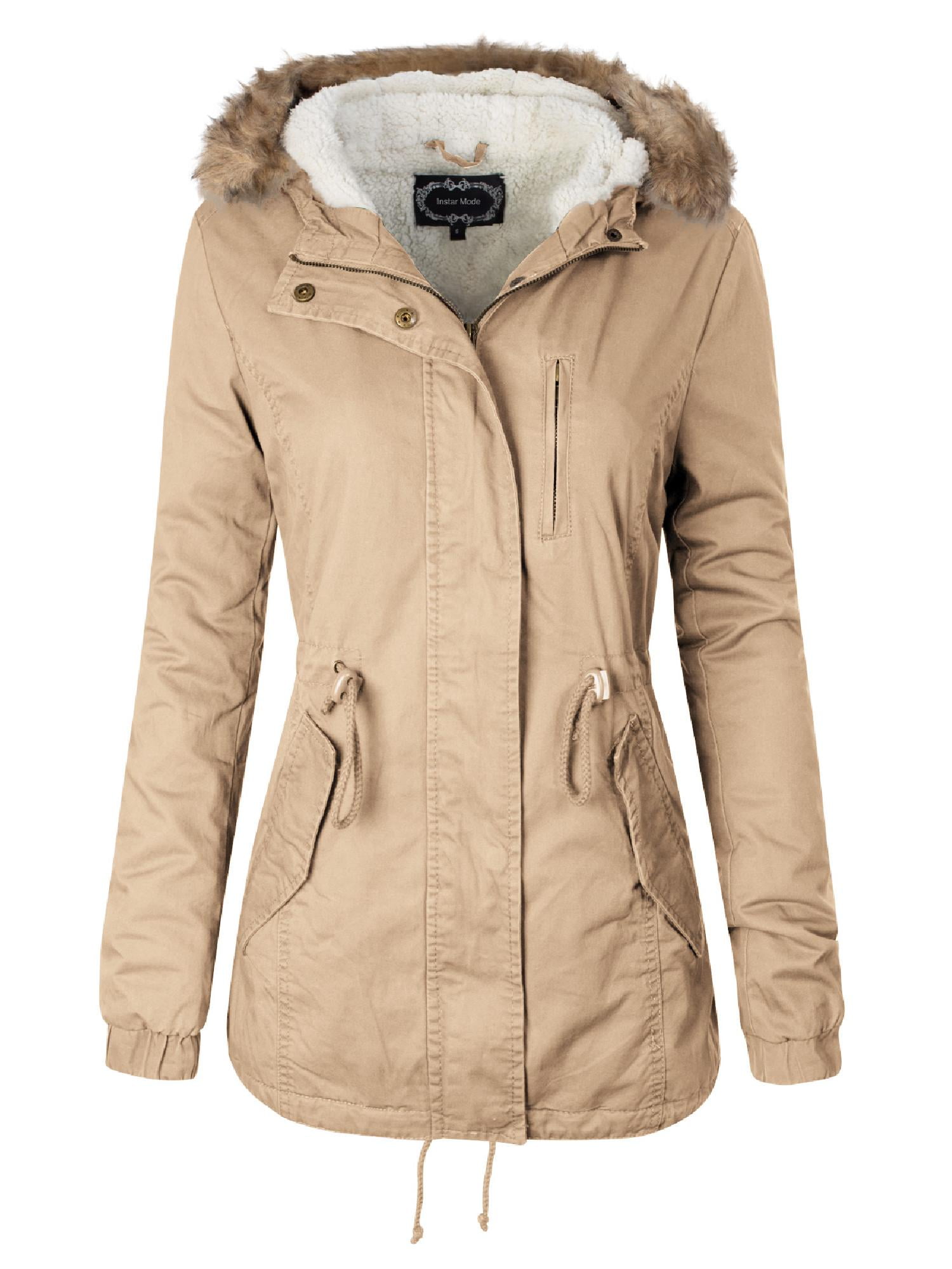 sherpa lined khaki jacket