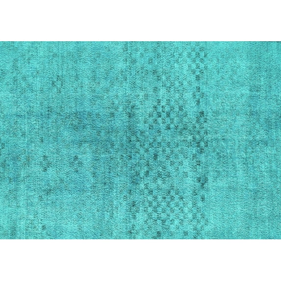 Ahgly Company Indoor Rectangle Abstract Turquoise Blue Contemporary Area Rugs, 7' x 9'
