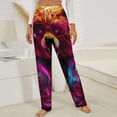 thumbnail image 3 of Neon Flame Bear Winter Female Pants Flannel High Waist Women Pants Lady Warm Straight Leg Plush Trousers, 3 of 7