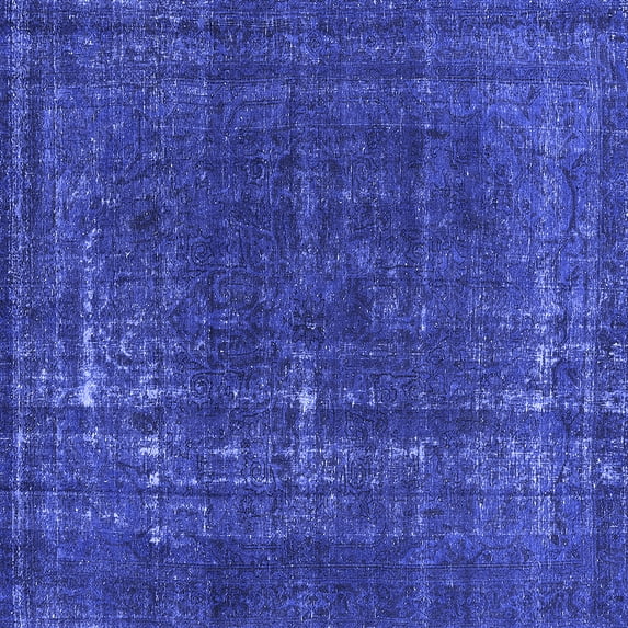 Ahgly Company Machine Washable Indoor Square Persian Blue Bohemian Area Rugs, 3' Square