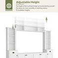 thumbnail image 3 of Minimalist Entertainment Wall Unit Set with Bridge for TVs Up to 75'', Ample Storage Space TV Stand with Adjustable Shelves, Modernist Large Media Console for Living Room, White, 3 of 9