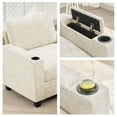 thumbnail image 6 of JUSTLET Accent Chair with Storage Ottoman, Upholstered Armchair Single Sofa with Storage Space for Living Room Home Bedroom Office Reading Room, Beige, 6 of 8
