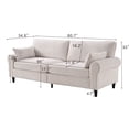 thumbnail image 6 of CQSXDA 80.7 Inches 2-Seater Iron and Wood Frame Corduroy Loveseat Sofa with Rolled Armrests  for Modern Living Room and Small Spaces, White, 6 of 11