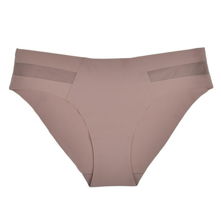Scyoekwg Women s Underwear Bikinis Briefs Ladies Panties Breathable Solid Color Fashion Low Waisted Bikini Underwear Knickers Hipster Panties Underpants(Gray M)