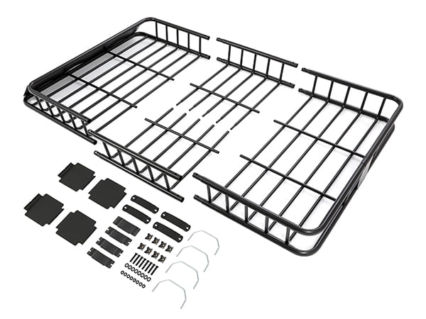HECASA Upgrade Adjustable Roof Rack Cargo Carrier with Extension,64" x 39" x 6'' Universal, 250LBS Weight Capacity Heavy Duty Steel Car SUV ,Top Luggage Storage Holder Basket for Travel