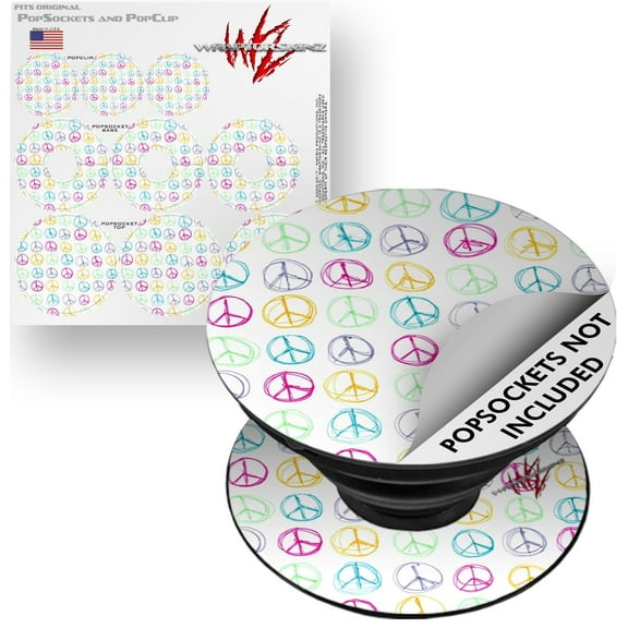 Decal Style Vinyl Skin Wrap 3 Pack for PopSockets Kearas Peace Signs (POPSOCKET NOT INCLUDED) by WraptorSkinz