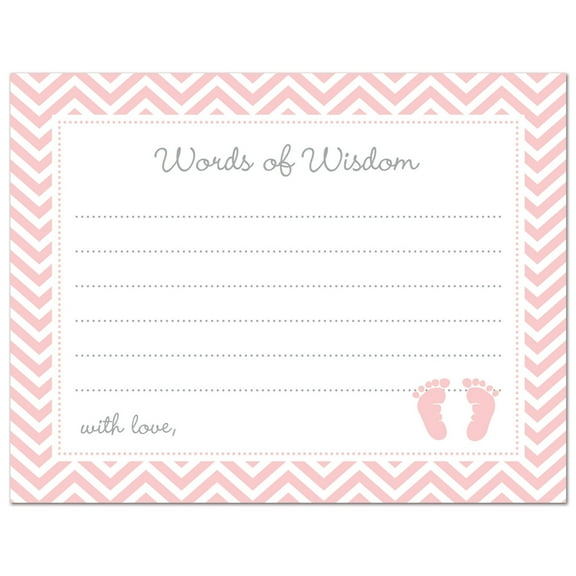 Pink Baby Feet Baby Shower Advice Cards - 48 count