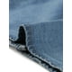 thumbnail image 5 of Camisa de mezclilla para mujer con cuello de manga corta y bolsillo en el pecho con botones Azul L, 5 of 5