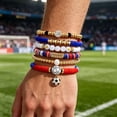 thumbnail image 4 of Soccer Fan Jewelry for USA Soccer Fans, Stackable Bracelets for Women and Men, Game Day Accessories and Gifts for Soccer Lovers, Team Spirit Wristband Set, Jewelry, 4 of 5