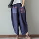 thumbnail image 1 of WILLBEST Pantalones Casuales de Lino para Mujer, Pierna Ancha, Holgados, Estilo Cónico, Cintura Elástica Cómoda para Uso Diario. Extra Grande, 1 of 4