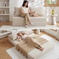 thumbnail image 4 of LEHZROAJ 4-in-1 Folding Sofa Bed , Convertible Sleeper Chair with Pillows, Fodable Mattress Floor Couch for Living Room, Bedroom, Beige, 4 of 10