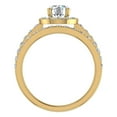 thumbnail image 3 of Diamond Wedding Ring Set for Women Round Brilliant Halo Rings with Enhancer Bands 14K Gold 1.70 Carat (G,VS), 3 of 5